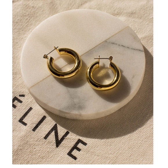 Luv AJ - Baby Amalfi Tube Hoops - Gold - Super Lightweight - Never Worn - Picture 3 of 15